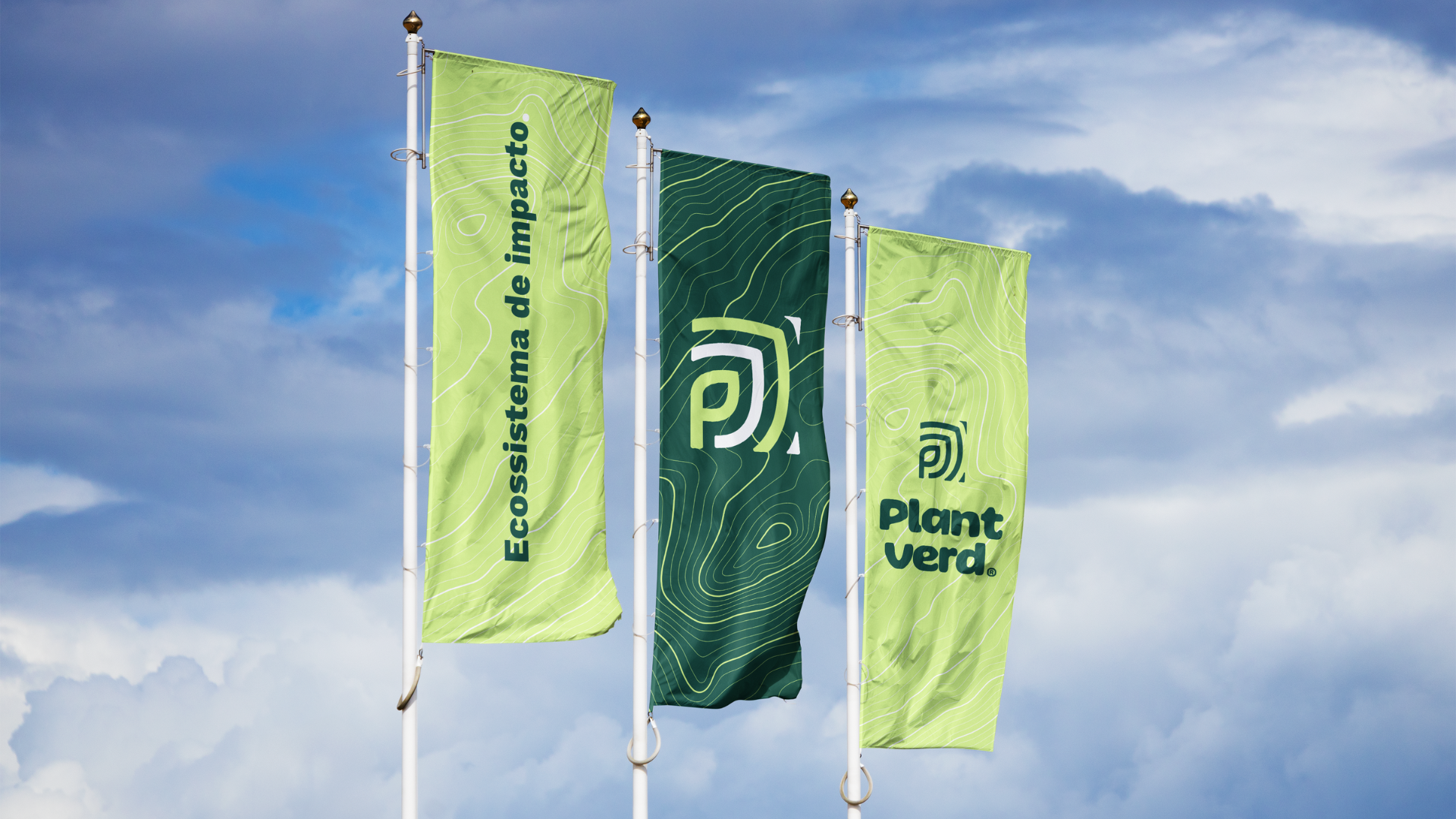 Plant Verd — identidade visual em bandeiras