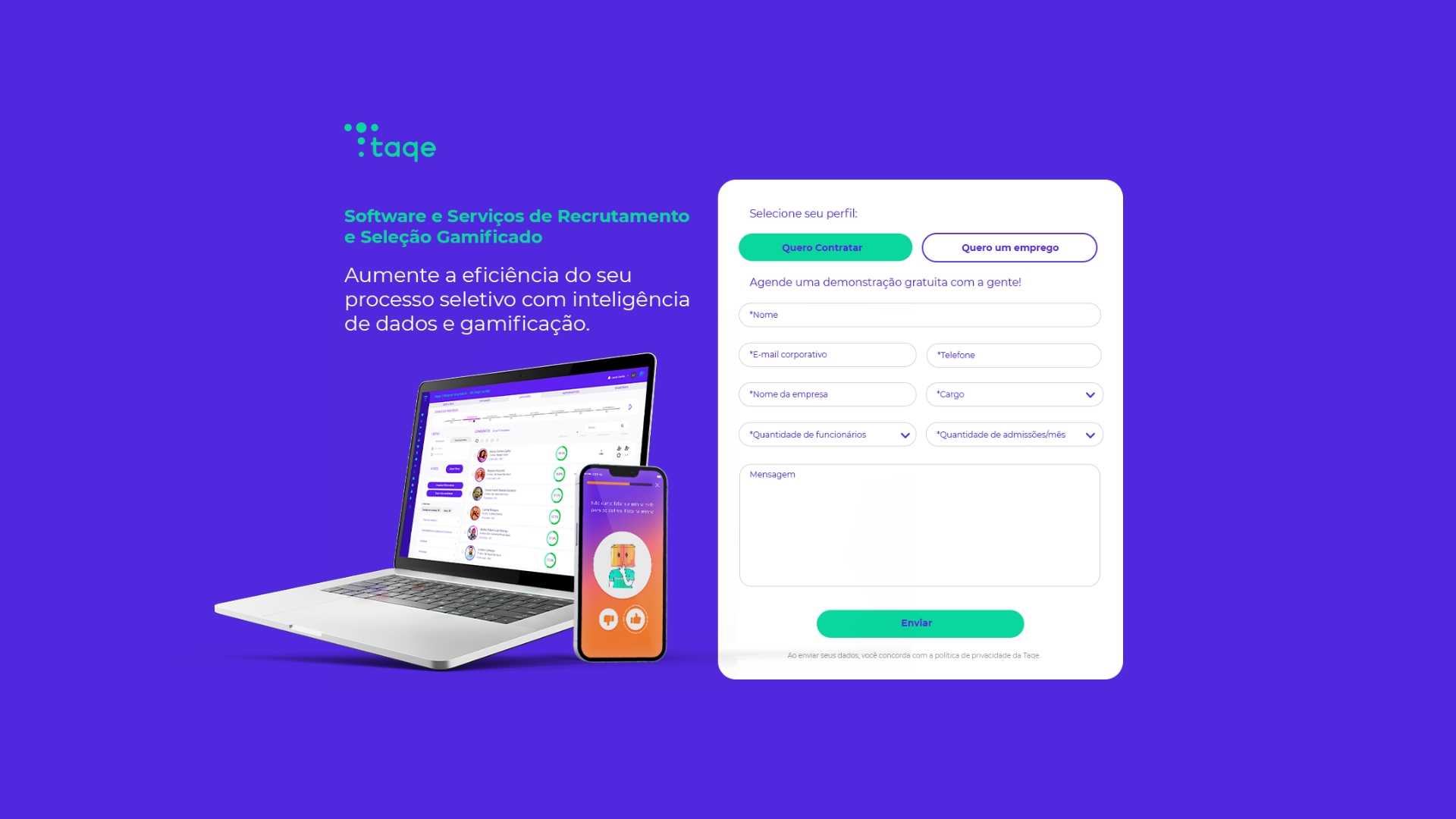 Taqe — plataforma de recrutamento